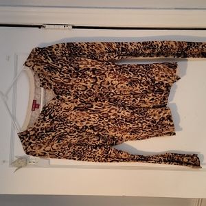Leopard print button down cardigan